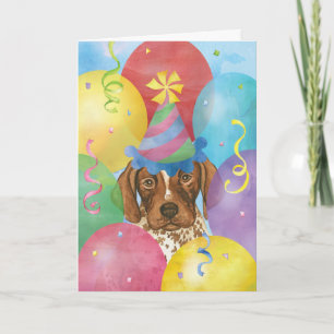 Birthday Balloons German Kurzhaarige Pointer Karte