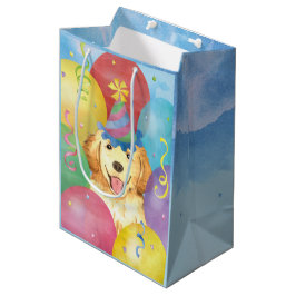 Birthday Balloons Golden Retrique Mittlere Geschenktüte