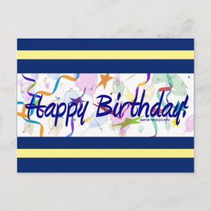 Birthday Balloons III Blue Beach Song™ Postkarte