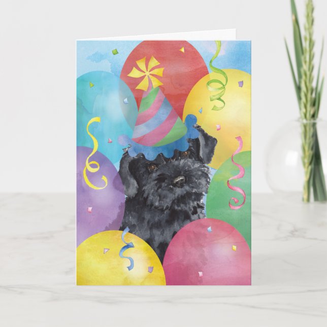 Birthday Balloons Kerry Blue Terrier Karte (Vorderseite)