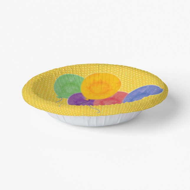 Birthday Balloons Party Pappteller (Gewinkelt)