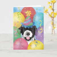 Birthday Balloons Portugiesische Wasser-Dog-Karte