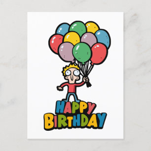Birthday Balloons Postkarte