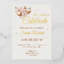 Birthday Balloons Real Gold