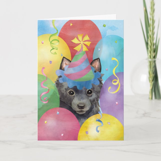 Birthday Balloons Schipperke Card Karte (Vorderseite)