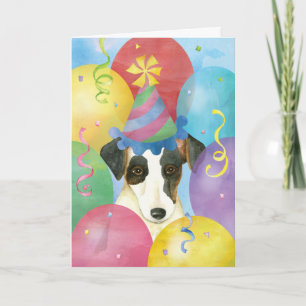 Birthday Balloons Smooth Fox Terrier Karte
