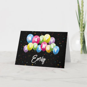 Birthday Balloons und Confetti Karte