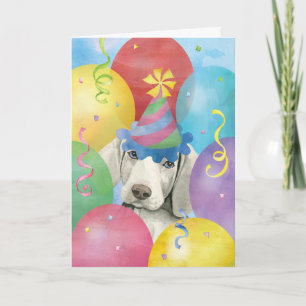 Birthday Balloons Weimaraner Card Karte