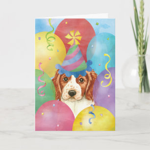 Birthday Balloons Welsh Springer Spaniel Karte