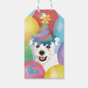 Birthday Balloons Westie Gift Tags Geschenkanhänger
