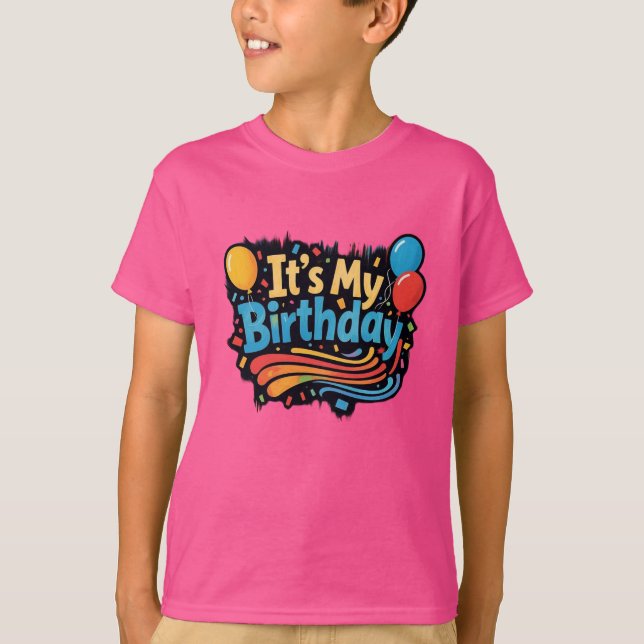 Birthday Balloons & Wirbel Boys T-Shirt (Vorderseite)