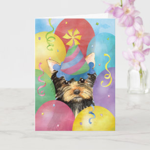 Birthday Balloons Yorkie Karte