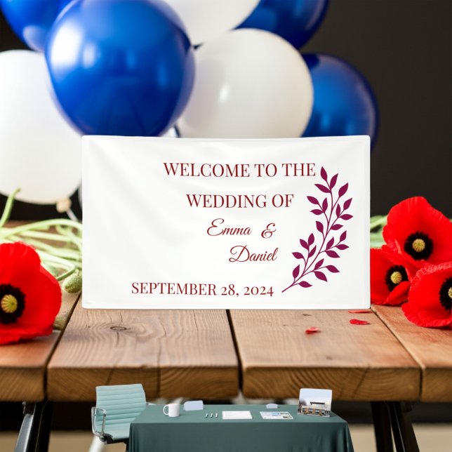 Birthday Banner Red Black Floral | Elegante Hochze (Low-cost baby shower banners that wow! #zazzlemade #BabyShower #BannerPrinting)