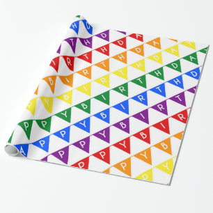 Birthday Banner Regenbogen Geschenkpapier