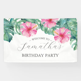 Birthday Banners Sixzehnt Tropical Luau Banner