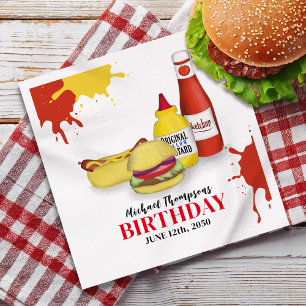 Birthday Barbeque Party GRILLEN Custom Dinner Serviette