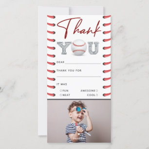 Birthday Baseball Foto Dankeskarte