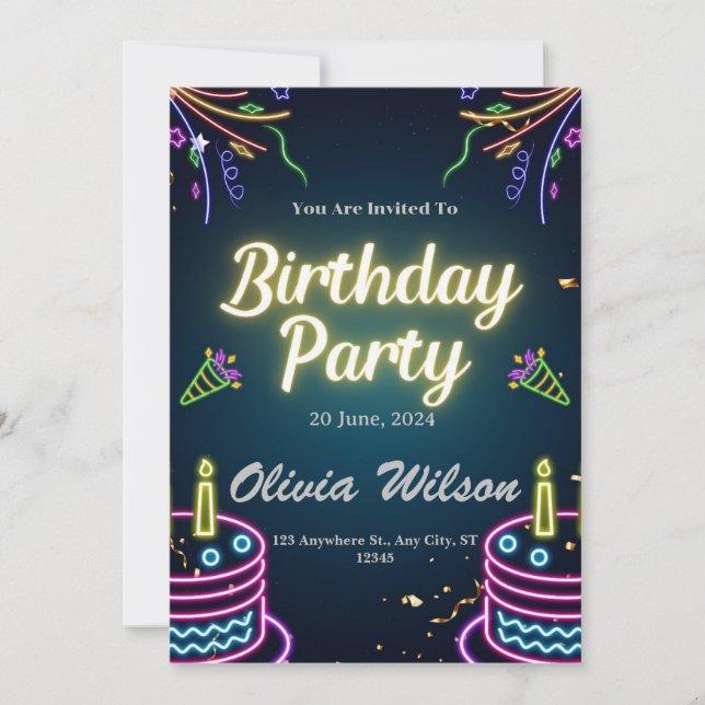 Birthday Bash Extravaganza Einladung (Vorderseite)