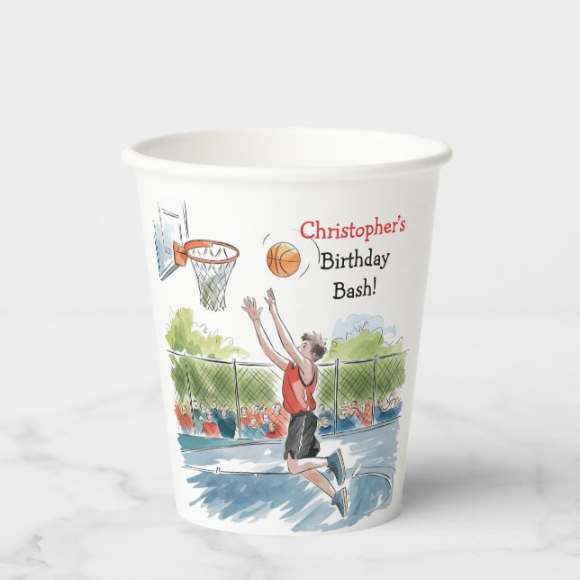 Birthday Bash: Hoops und Hype Pappbecher (Vorderseite)
