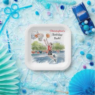 Birthday Bash: Hoops und Hype Pappteller