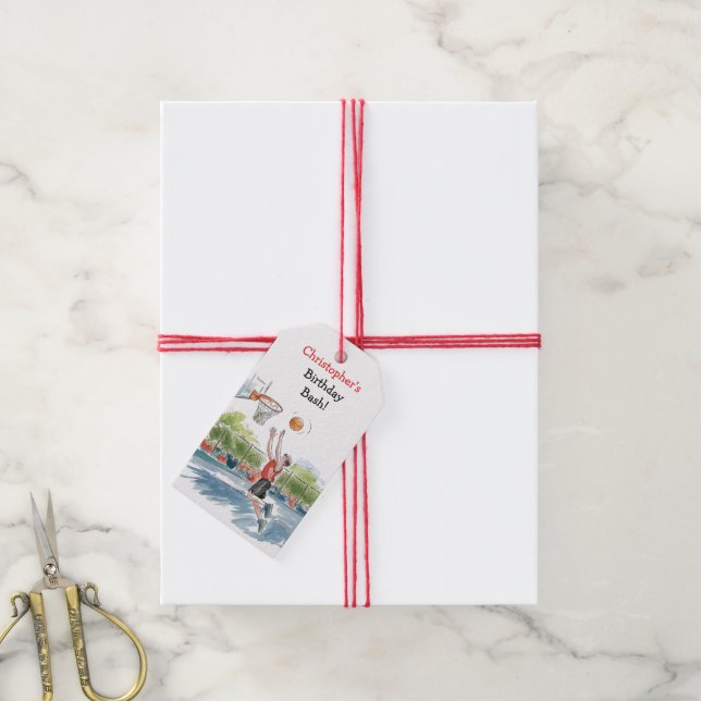 Birthday Bash: Hoops und Hype Vielen Dank Geschenkanhänger (Mit Garn)