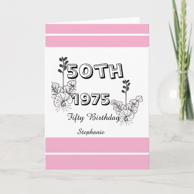 Birthday Bash Personalized 50th milestone birthday Karte (Vorderseite)