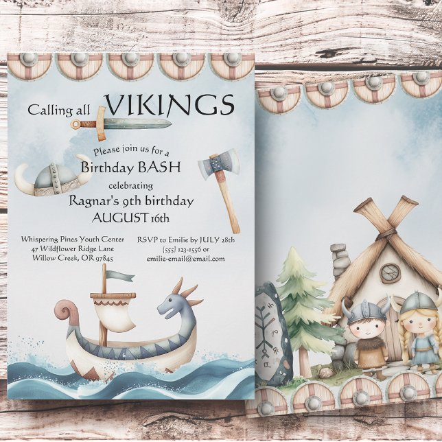 Birthday Bash Viking Themed Kids Birthday Einladung (Von Creator hochgeladen)