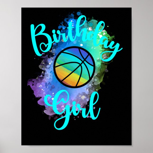 Birthday Basketball Girl Poster (Vorne)