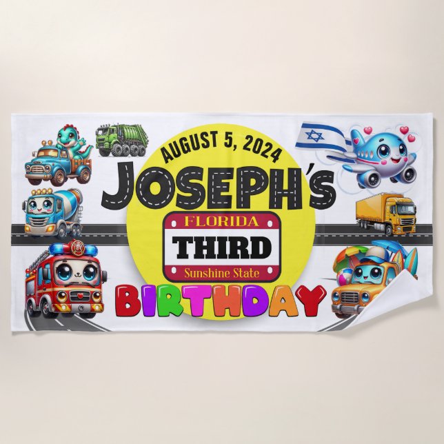 Birthday Beach Handtuch (Vorderseite)