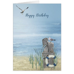 Birthday Beach mit Möwen