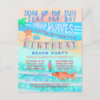 Birthday Beach oder Pool Party Sommerfrische schwi