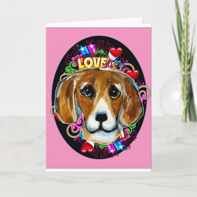BIRTHDAY BEAGLE KARTE (Vorderseite)
