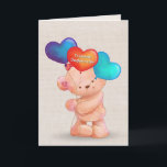 Birthday Bear and Balloons for Daughter-in-law Karte<br><div class="desc">Niedlicher Teddybär mit einem Pullonenbouquet auf einem weichen Bauchhahn für den Geburtstag einer Schwiegertochter.</div>