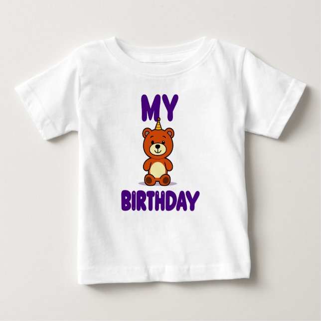 Birthday Bear Baby T-shirt (Vorderseite)