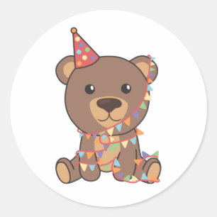 Birthday Bear For Children A Birthday Bear Classic Runder Aufkleber