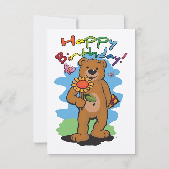 Birthday Bear Karte (Vorderseite)