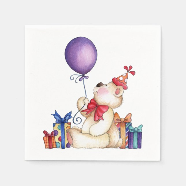 Birthday Bear Serviette (Vorderseite)