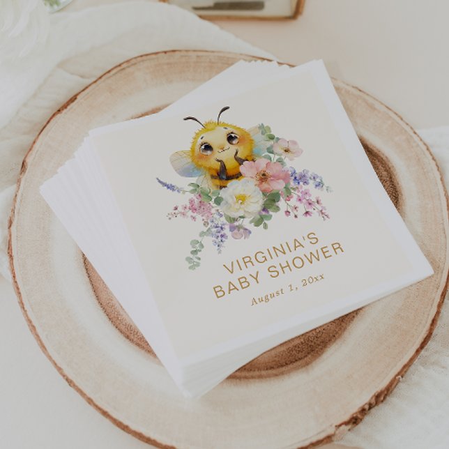 Birthday Bee Serviette (Baby Shower Bee Napkins by Painted Paperie
)