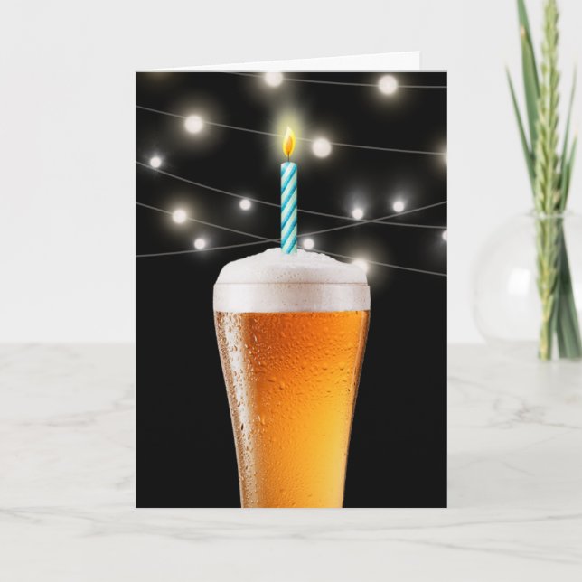 Birthday Beer mit Candle Karte (Vorderseite)