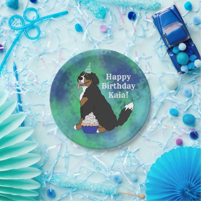 Birthday Bernese Mountain Dog Pappteller (Party)