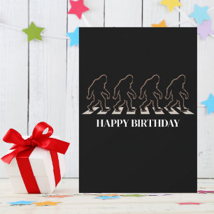 Birthday Bigfoot Silhouette Crossing Street Funny Einladung