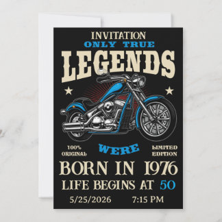 Birthday Biker Motorcycle Chopper Personalizable Einladung