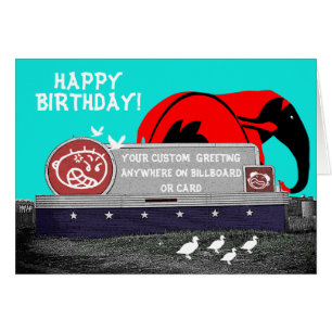 BIRTHDAY BILLBOARD CUSTOM W/ ELEPHANT DUCKS BIRD