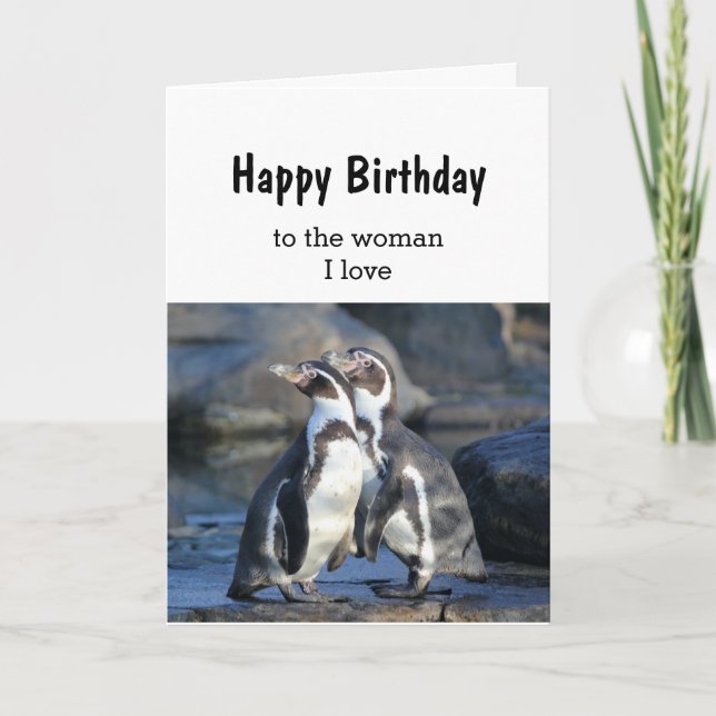 Birthday Bird Couple Woman I Liebe Card Karte (Vorderseite)