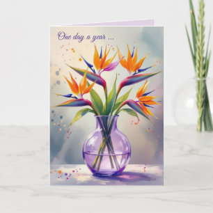 Birthday Bird of Paradise Blume Bouquet Karte