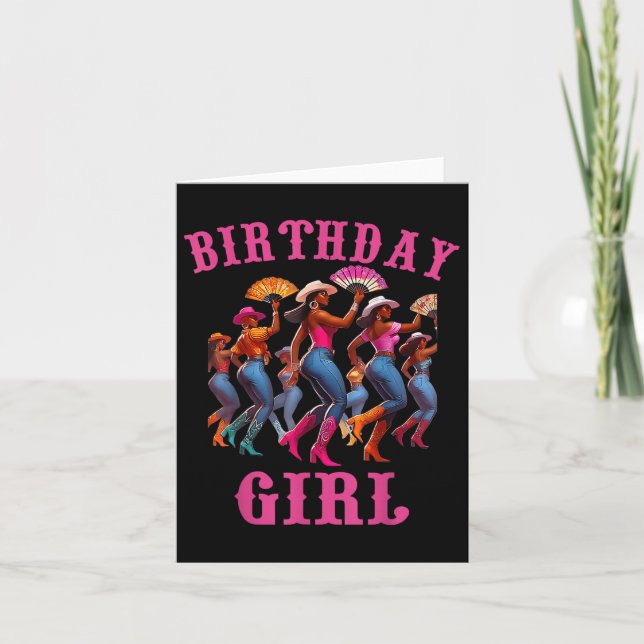 Birthday Black Cowgirl Western Karte (Vorderseite)