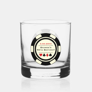 Birthday Black Cream Poker Chip Las Vegas Thema Whiskyglas