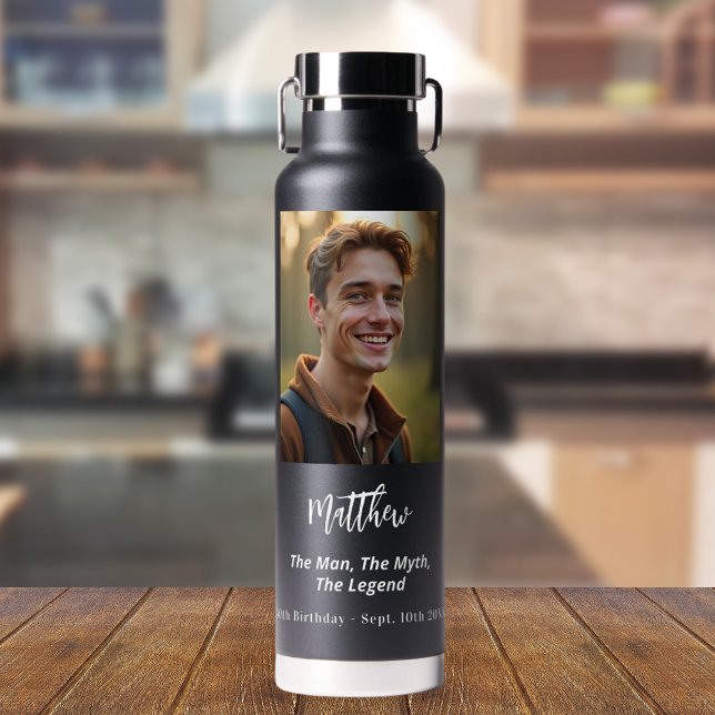 Birthday Black Foto Man Mythos Legende Trinkflasche (Von Creator hochgeladen)