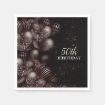 Birthday Black Glitzer Balloons Sparkle Party