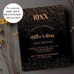 Birthday Black Gold Confetti Budget Einladung Flyer<br><div class="desc">Bitte beachten Sie,  dass diese Einladung auf Flyer Papier und sehr dünn ist. Umschläge sind nicht enthalten. Für dickere Einladungen (gleiche Gestaltung) besuchen Sie bitte unseren Shop. Modernes,  elegantes und einladendes Hotel. Ein schwarzer Hintergrund mit goldenem Konfetti. Personalisieren und fügen Sie das Geburtsjahr,  den Namen und die Details hinzu.</div>